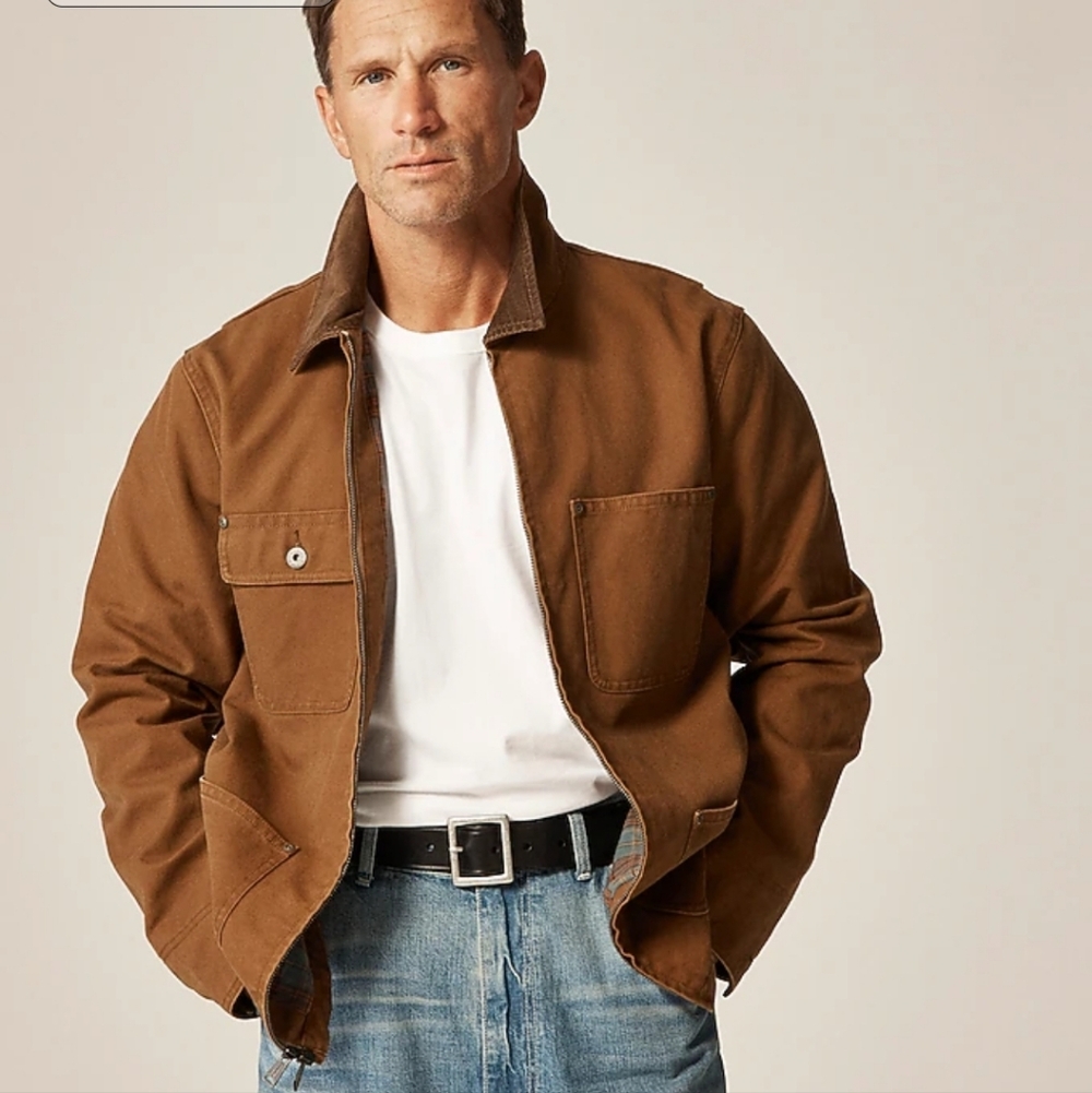 Wallace & Barnes Duck Canvas Utility Jacket -  Duck Brown